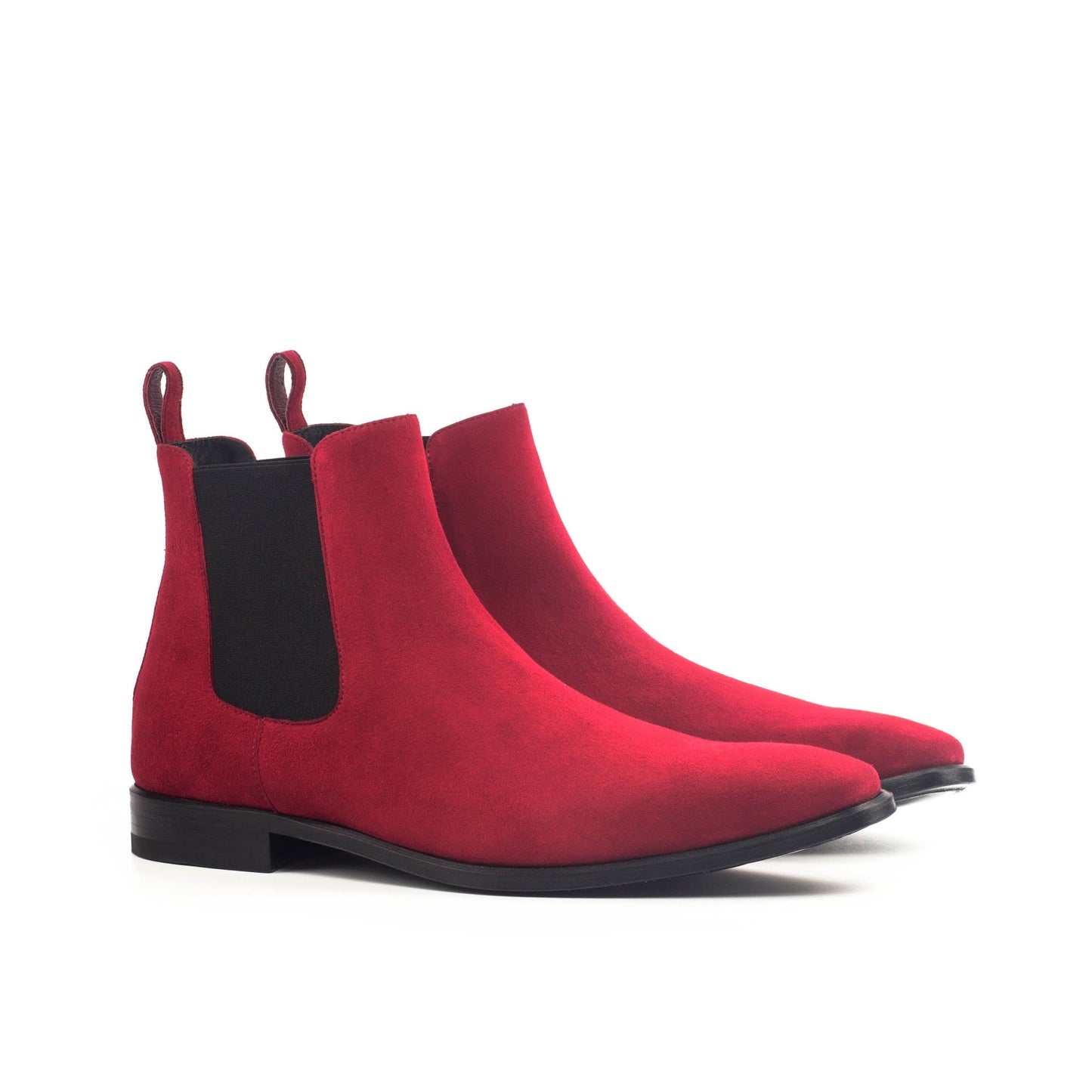 
                  
                    Justin Fuego - Mandeaux Red Suede Chelsea Boots luxury Black Owned
                  
                