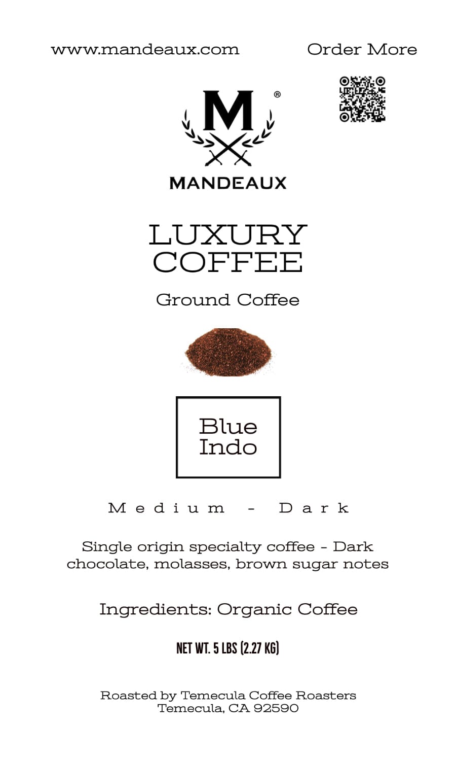 Mandeaux® Blue Indo Coffee - Mandeaux