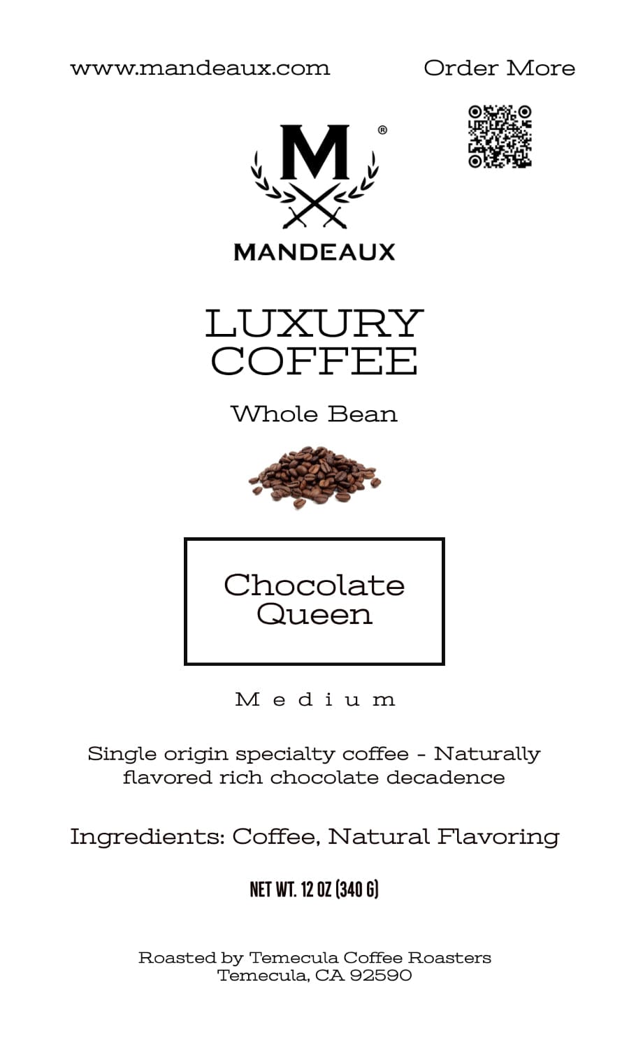 Mandeaux® Chocolate Queen Coffee - Mandeaux