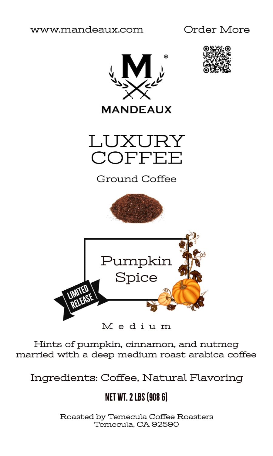 Mandeaux® Pumpkin Spice Coffee - Mandeaux®
