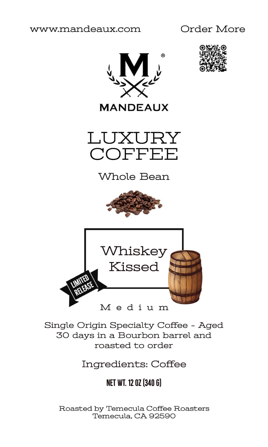 Mandeaux® Whiskey Kissed Coffee - Mandeaux