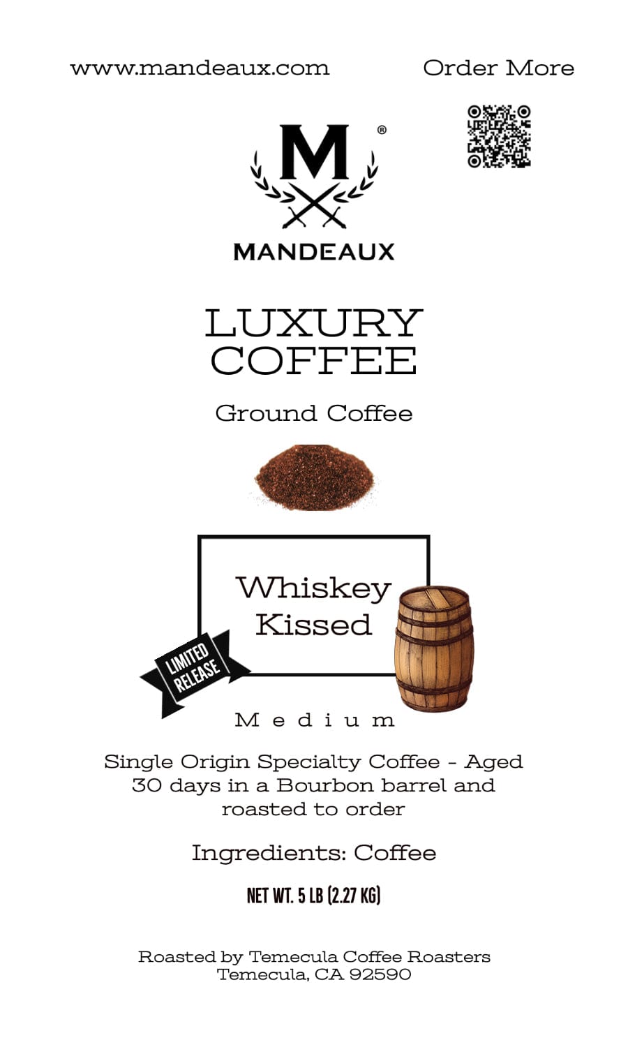 Mandeaux® Whiskey Kissed Coffee - Mandeaux