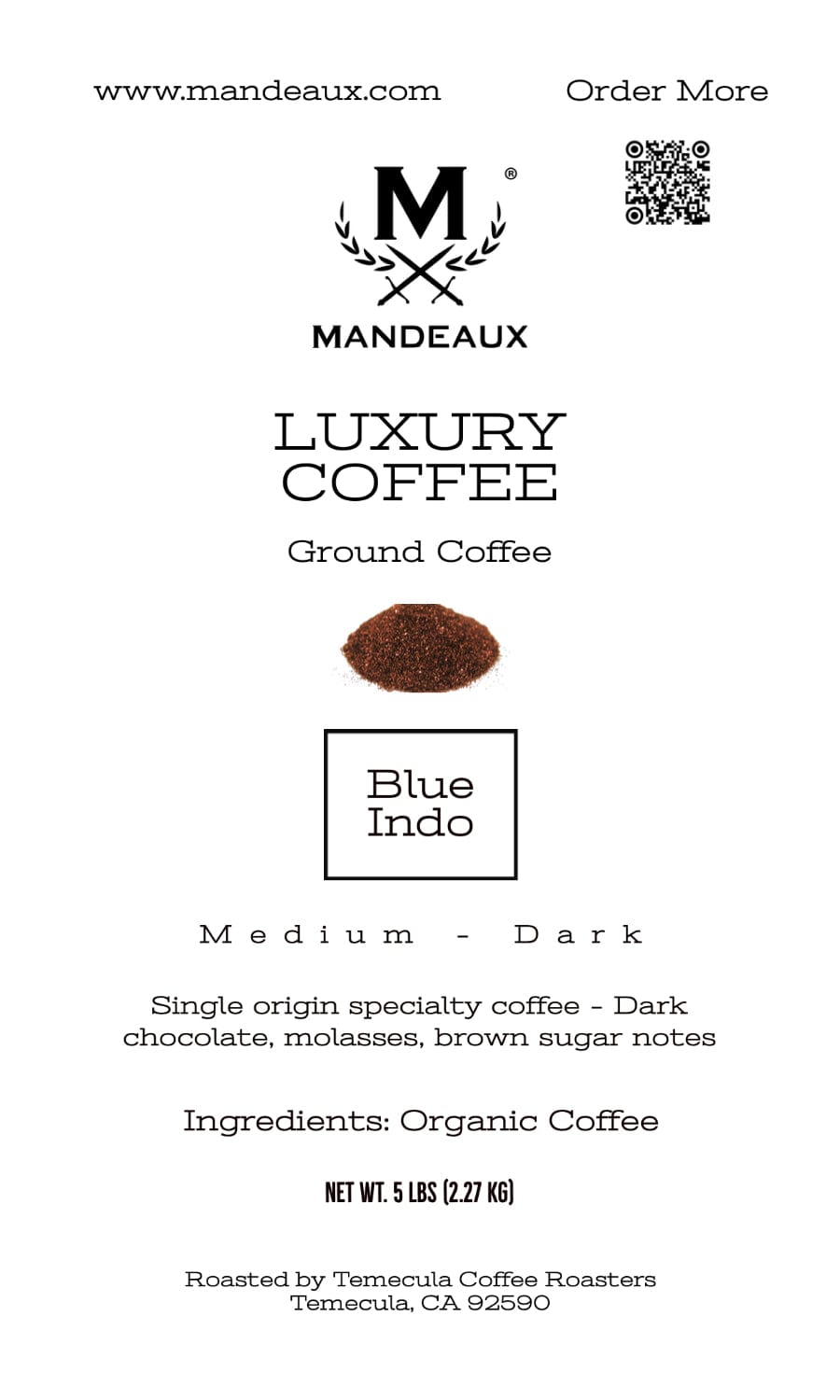 
                  
                    Mandeaux® Blue Indo Coffee
                  
                